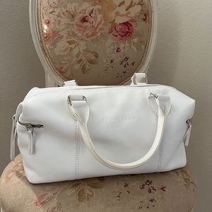 Longchamp White Leather Bag